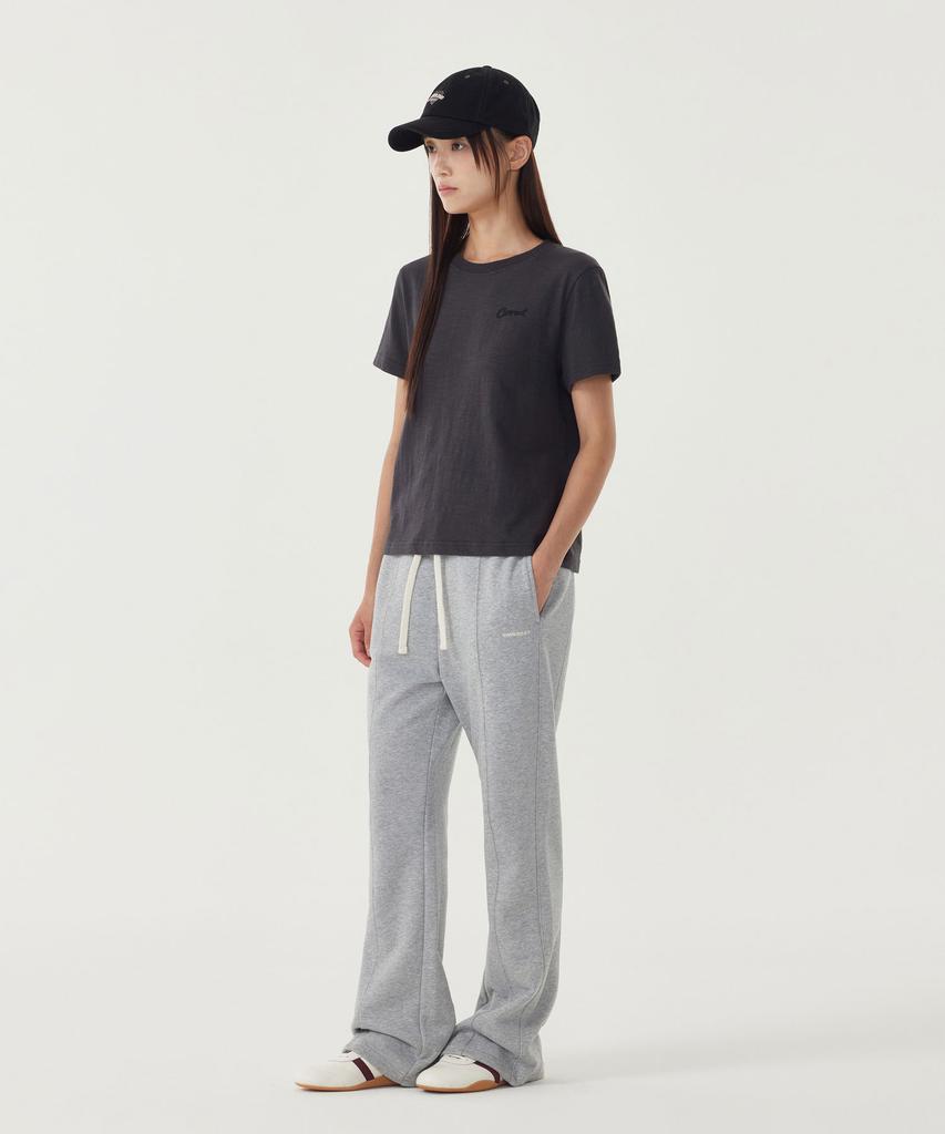 COVERNAT WOMAN Semi Bootcut Sweatpants Melange Gray