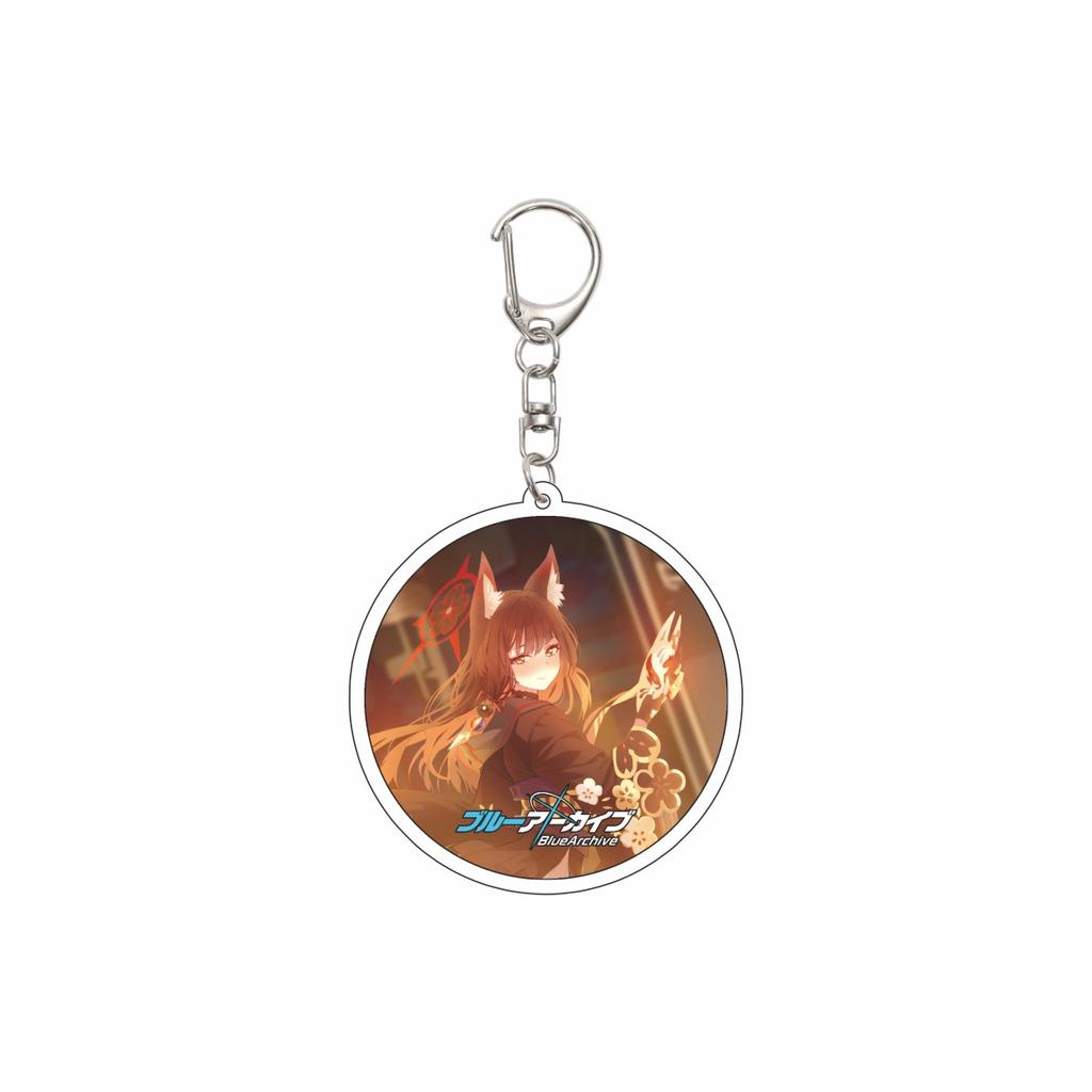 55MM Anime Blue Archive Keychain Asagi Mutsuki/Kurodate Haruna/Himuro Sena Key Chain Acrylic Model Plate Christmas Gifts