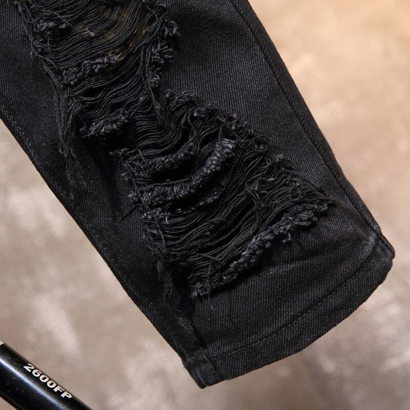 Jeans Denim Hole Straight Long Fashion 