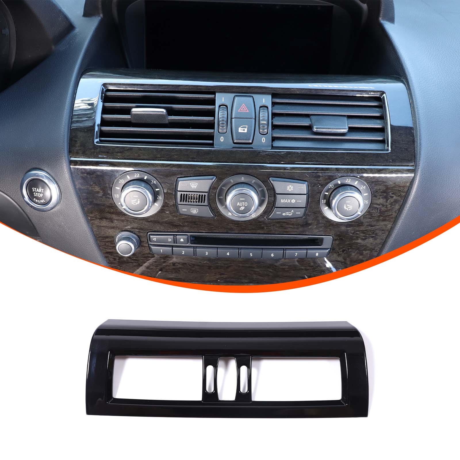 

ABS Car Central Console CD Panel AC Air Outlet Cover Trim Sticker For BMW 6 Series E63 E64 2004-2009 Interior Accessories