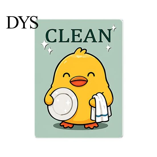 Heavy Duty Magnetic Sign Clean Dirty Dishwasher Magnet, Acrylic Cartoon Animal Sign, Reusable Magnet Double-Sided & for Kitchen Decoration