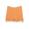 Kaslead New Women Clothes Western Style Handmade Pearl Crochet Top Cami Shorts Set