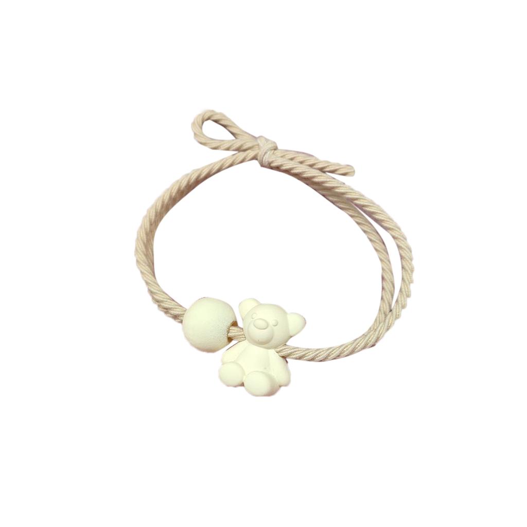 Women Hair Tie Girls Elastic Cute Elegant Ball Bear Shaped Pendant Hair Rope Ponytail Holder for