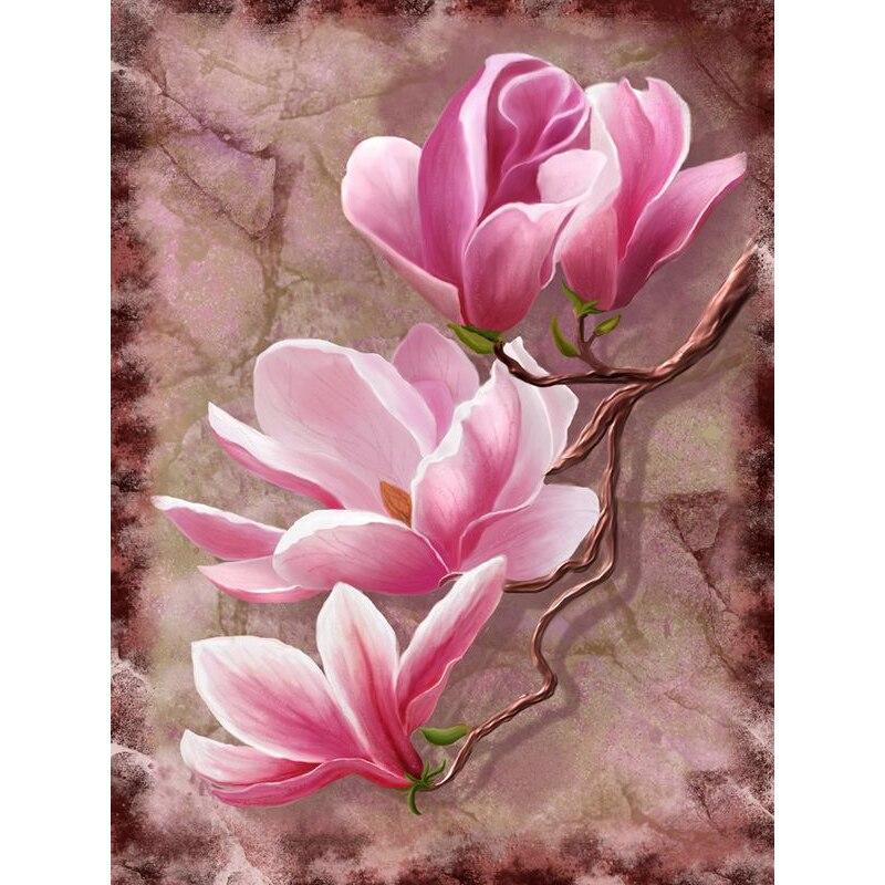 

5D DIY Алмазная картина Свежий цветок Алмазная вышивка Цветочная сцена Вышивка крестом Полный круглый дрель Домашний декор Ручной подарок Full Round 25x35CM