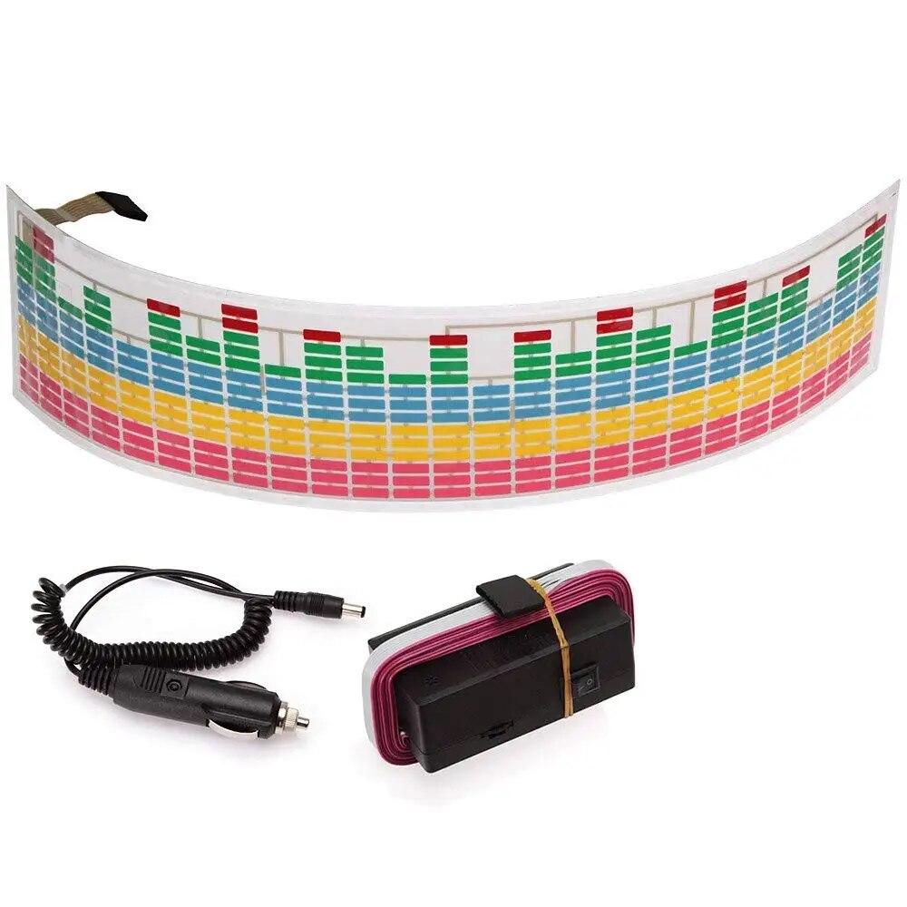 

45*11 см Автомобильный светодиодный музыкальный ритм, вспышка, звуковая активация, датчик, эквалайзер, наклейка на заднее лобовое стекло, стильная неоновая лампа 45cmx11cm