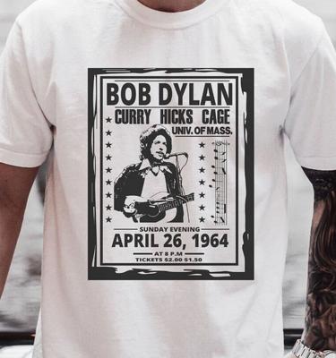 Maglietta Bob Dylan Folk Rock Gospel Leggenda Vintage Nero Comfort Colors 1717 Tee