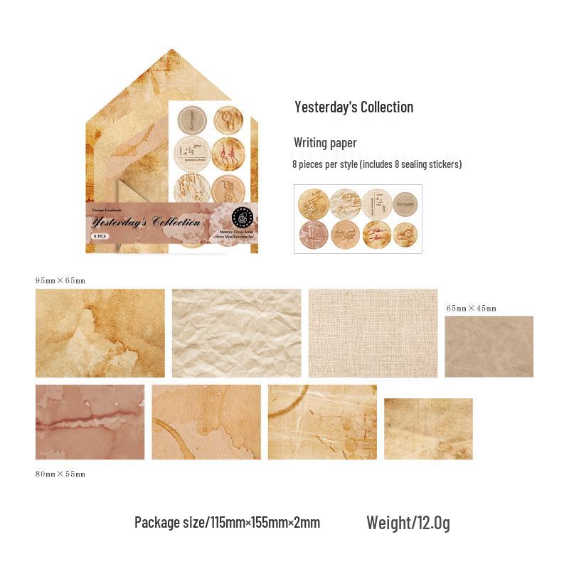 Mini Envelopes Set - Song of Memories Series (8 Pieces) for Exquisite Collage and Journal Decoration.