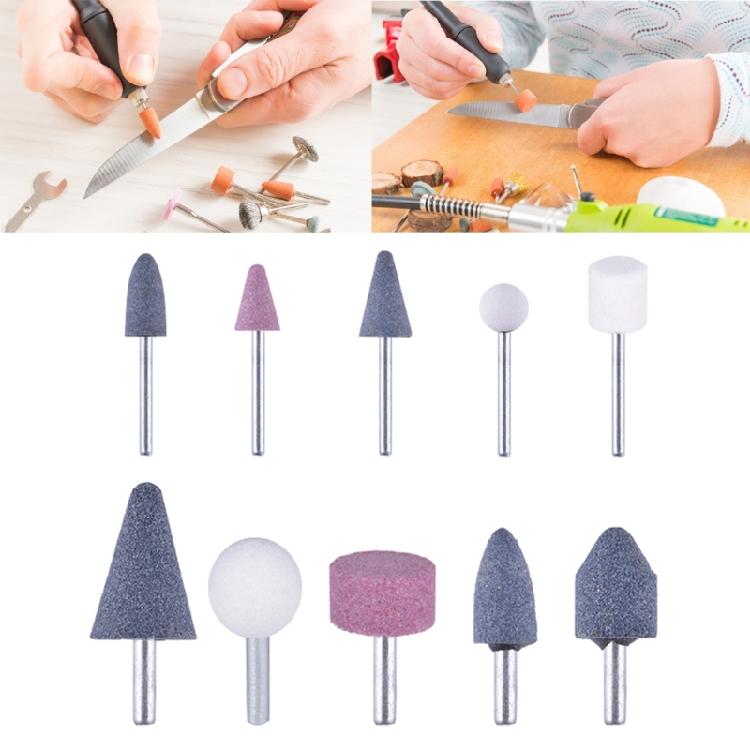 10Pcs Abrasive Grinding Stone Rotary Accessories Buffing Point Set 1/4inch Shank