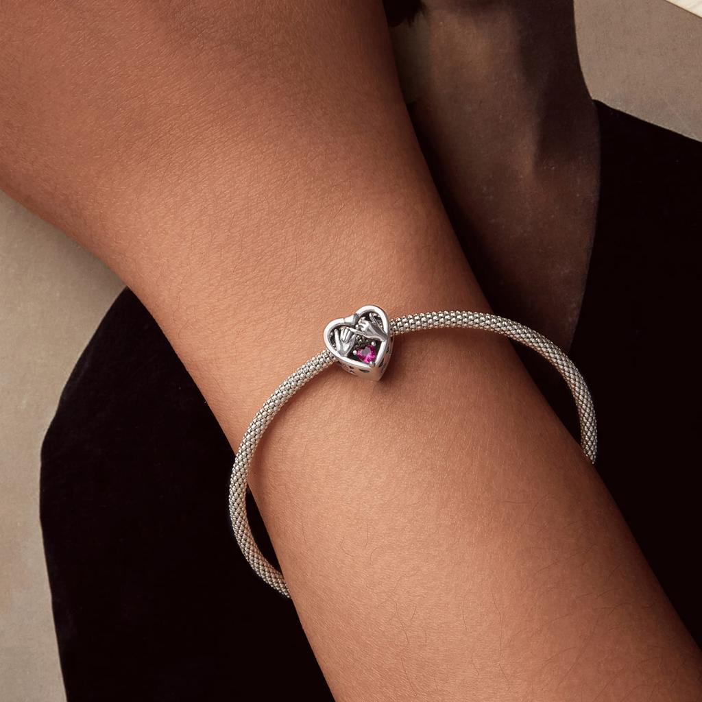 Silver Charm Clasped Hands Promise Beads Silver 925 Bead