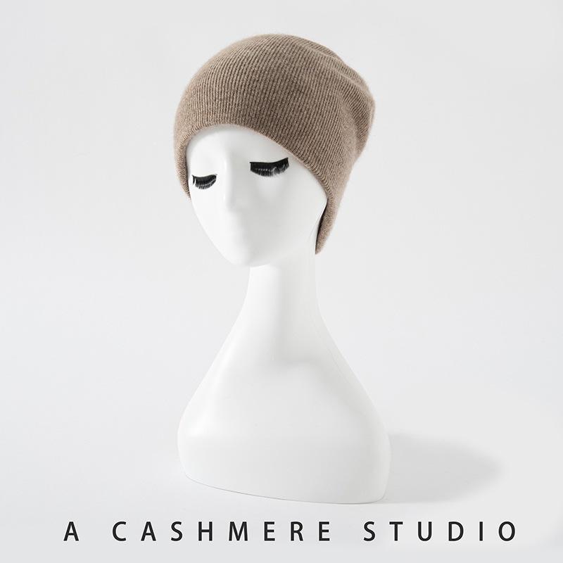 Autumn and Winter New Cashmere Knitted Hat Men's and Women's Solid Color Versatile Headgear Stacking Hat Thermal Hat