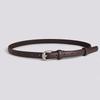 Women Simple Leather Waist Belt Office Casual Fashion Round Buckle Metal