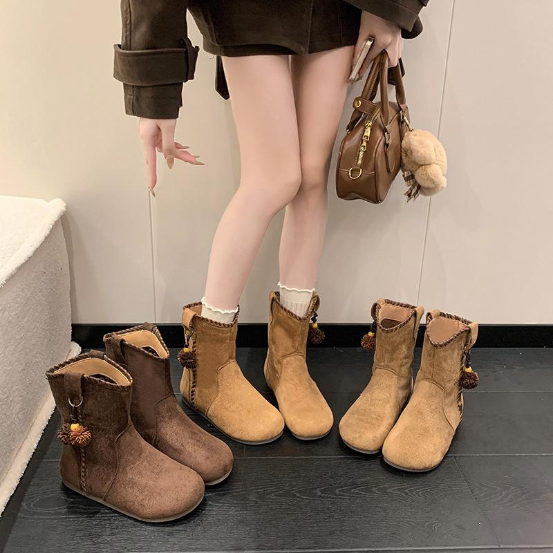 Ethnic style women's short fashion hundred soft elastic comfortable ankle boots shock absorption anti-skid casual sports Martin boots