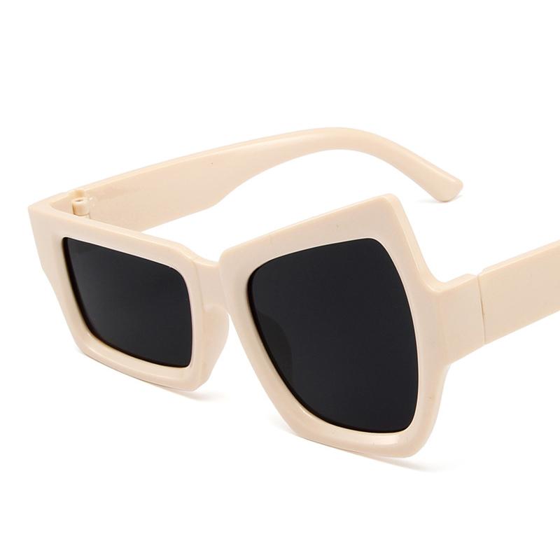 

Fashion Irregular Square Sunglasses Man Fashion Brand Designer Personality Sun Glasses Male White Black Mirror Other