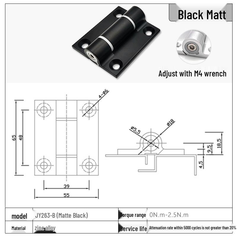 Stainless Steel Adjustable Torque Damping Hinge with Positioning Stop