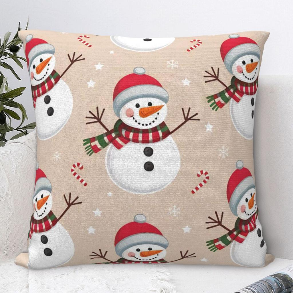 Christmas Snowman Pillow Cover Fashion Pillow Case For Living Room Chair Cushion Cover Polyester Graphic Pillowcases Gift