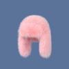 Anti-cold Faux Fur Pilot Cap Solid Color Ear Protection Hat Gifts Men Women Pilot Hat  Women