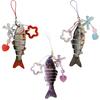 1PC Keychain Ocean Style Fish Shape Creative Gifts Mobile Phone Chain Funny Beaded Charm Seaside Vacation Multicolor