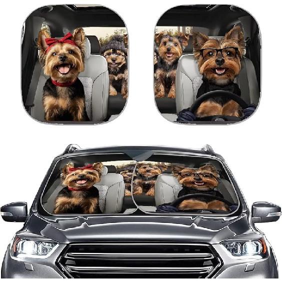 KEIAHUAN Customized Auto Front Window Visor Sun Shade Universal Windshield Sunshade for Car Truck SUV 2-Piece