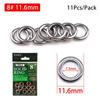 10-20pcs Snap Split Ring Jigging Ring 304 Stainless Steel Lure Connector Fishing Solid Ring