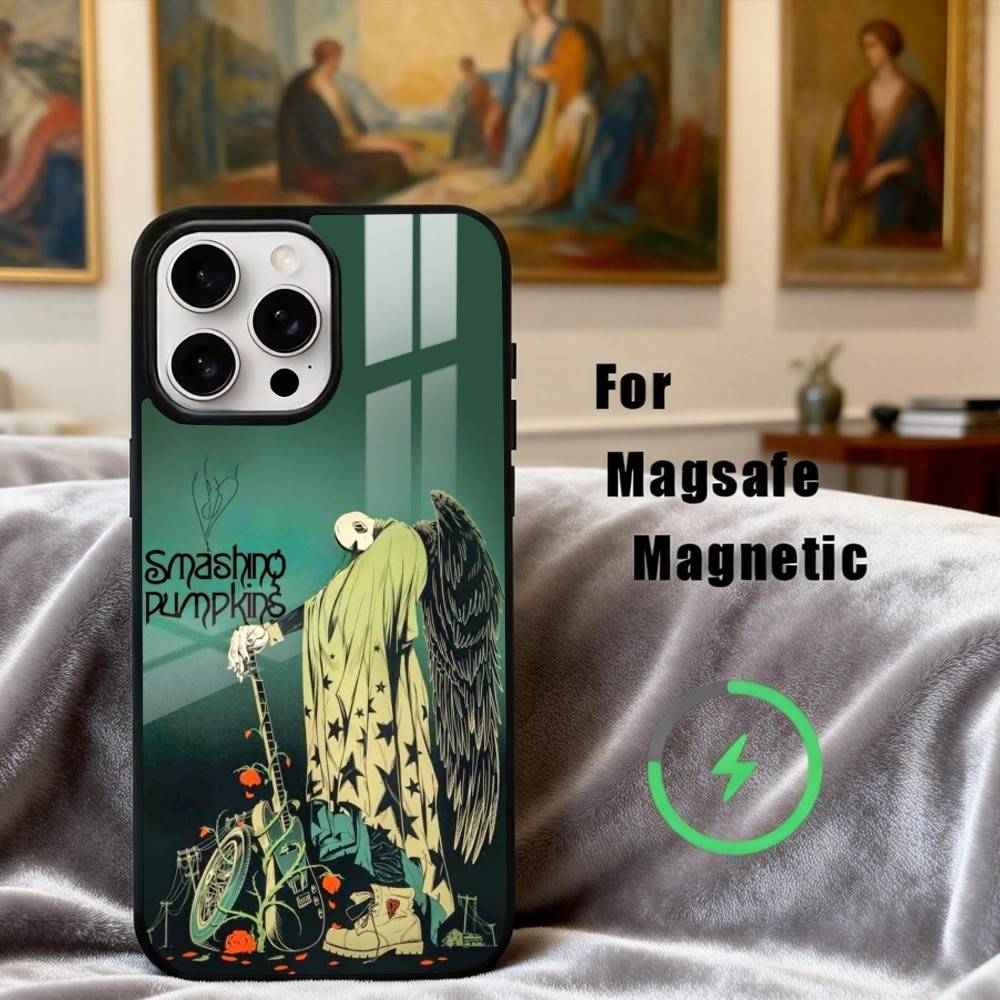 Rockin S-Smashing P-Pumpkins Band Phone Case For iPhone 17,16,15,14,13,12,Plus,Pro,Max for Magsafe Magnetic Wireless Charging