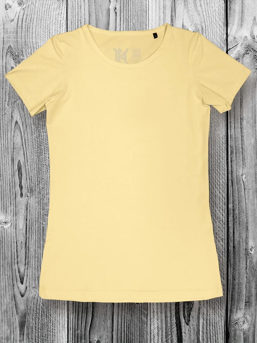 Женская футболка однотонная базовая хлопковая приталенная S