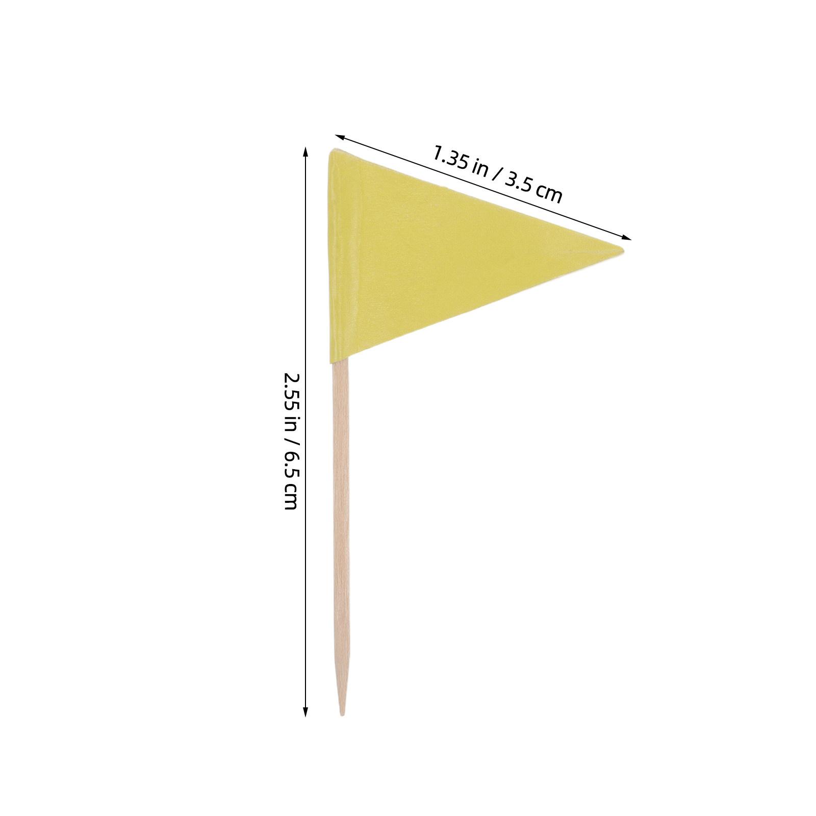 

100Pcs Triangle Toothpick Flags Cheese Markers for Party Food Buffets Cake Decoration Mini Cupcake Toppers Food Labels жёлтый