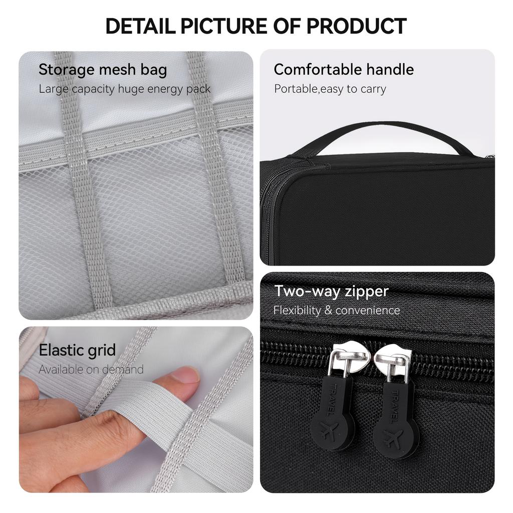 1pc Multifunctional Digital Bag Durable Professional Barber Tool Organizer Waterproof Cable Storage Bag Home Accessories