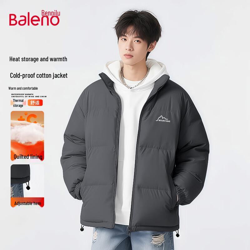 Baleno Men's American-Style Stand Collar Padded Winter Jacket
