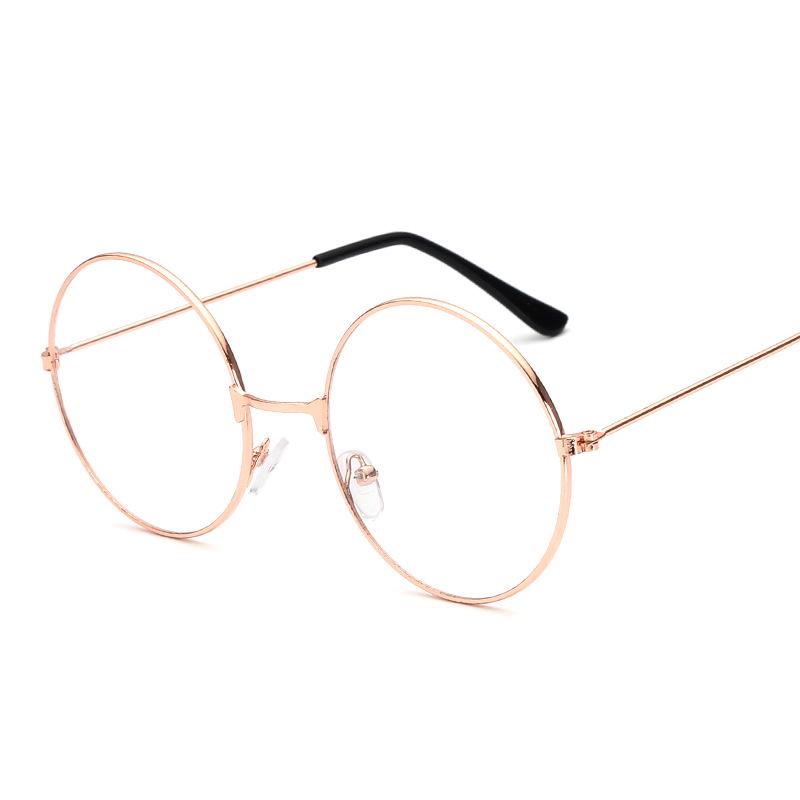 

2019 fashion simple unisex round Plain glasses for men women Metal frame glasses for wedding party eyeglasses