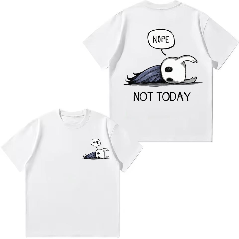 Funny Hollow Knight Nope Not Today Print T Shirt Children Clothing Boys Girl Summer Casual Short Sleeve Tee Kids Round Neck Tops