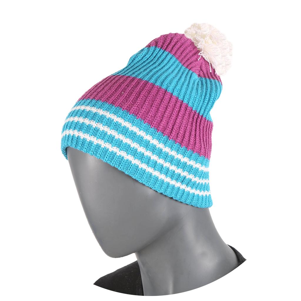 Yobseu Alaska Logo Beanie. Unisex. Aqua/Plum