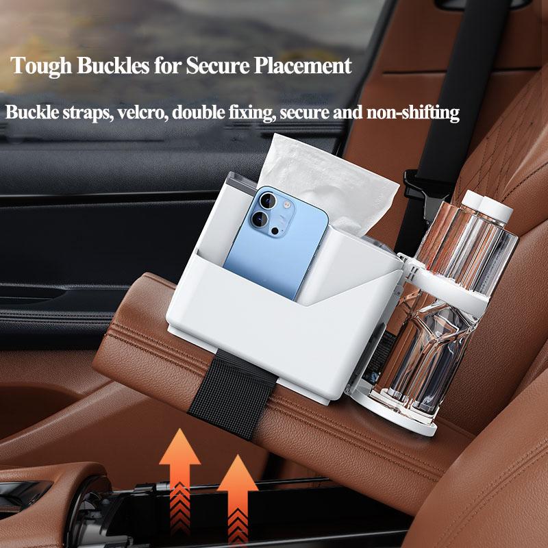 Car Armrest Box Storage Multifunctional 4 in 1 Car Storage Box Cup Holder Tissue Box Waste Bin Portable Organizer Interior Accessories