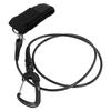 Freediving Lanyard Leash Diving Safety Rope Cable with Wristband Carabiner for Underwater SportsBlack