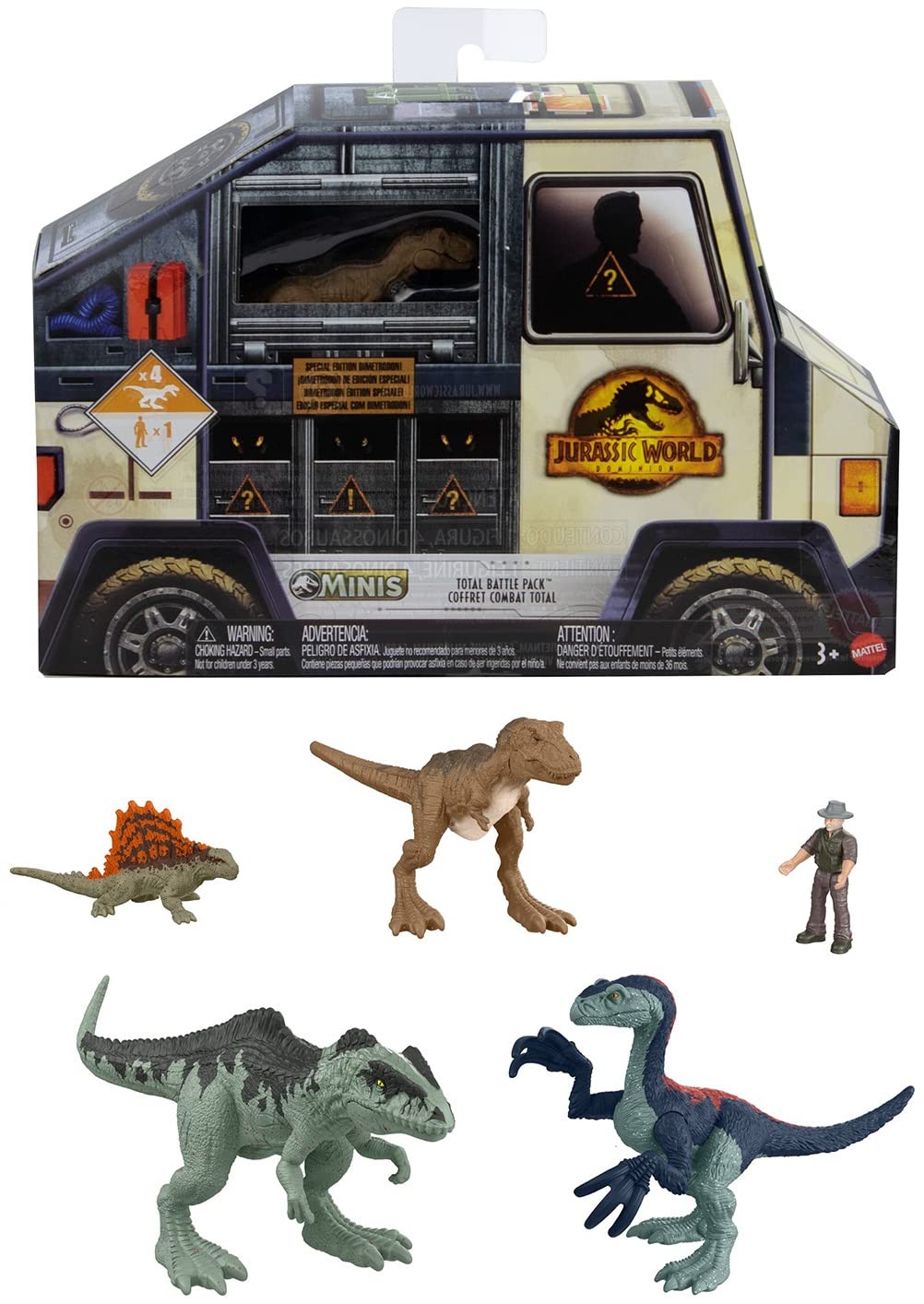 

Mattel JURASSIC WORLD New Ruler Мини-фигурка ограниченного выпуска Years Old и GWP74 Multi-Pack (с Диметродоном) [Игрушка Динозавр] [3 Up]