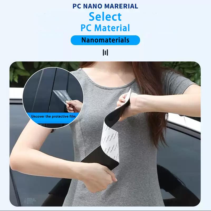 For BMW 3 Series E46 1995-2004 1996 1997 1998 1999 Bright Black Carbon Fibre Window Door Waterproof BC sticker