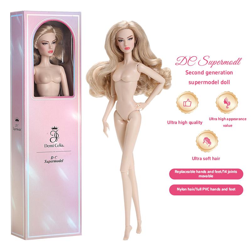 New 2Nd Gen  32Cm Supermodel Doll White Dark Skin Straight Hair Curly Hair 1/6 Diy Doll Toy Fashion Model Collectible Gift
