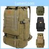 80l Outdoor Military Camping Hiking Trekking Canvas Backpack With Breathable Mesh Shoulder Straps And Large Capacity