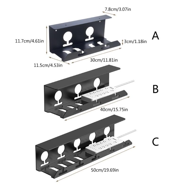 Efficient Socket Organizer No Drilling Wires Rack Power Strips Holder Tray Metal Cable Storage Shelf Organization Stand