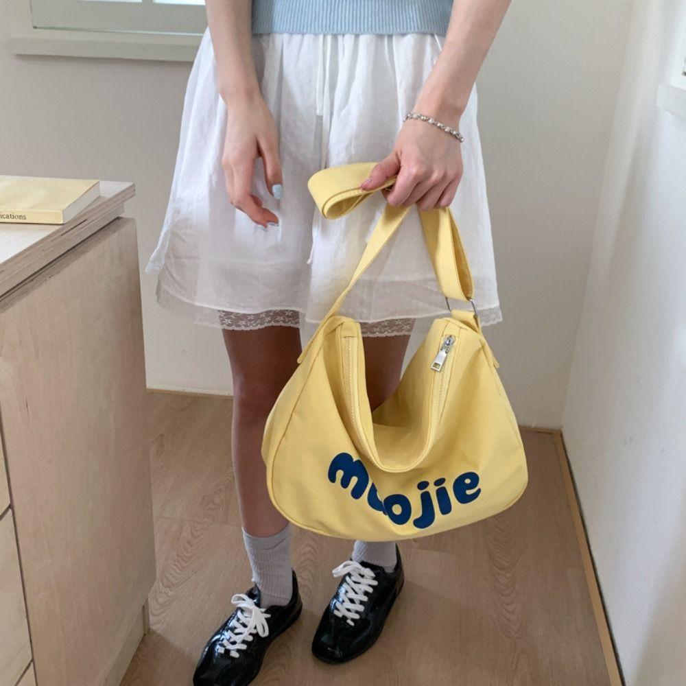 

Letter Single Shoulder Bags Simple Commute Bag Casual Women s Tote Bags Handbag синій