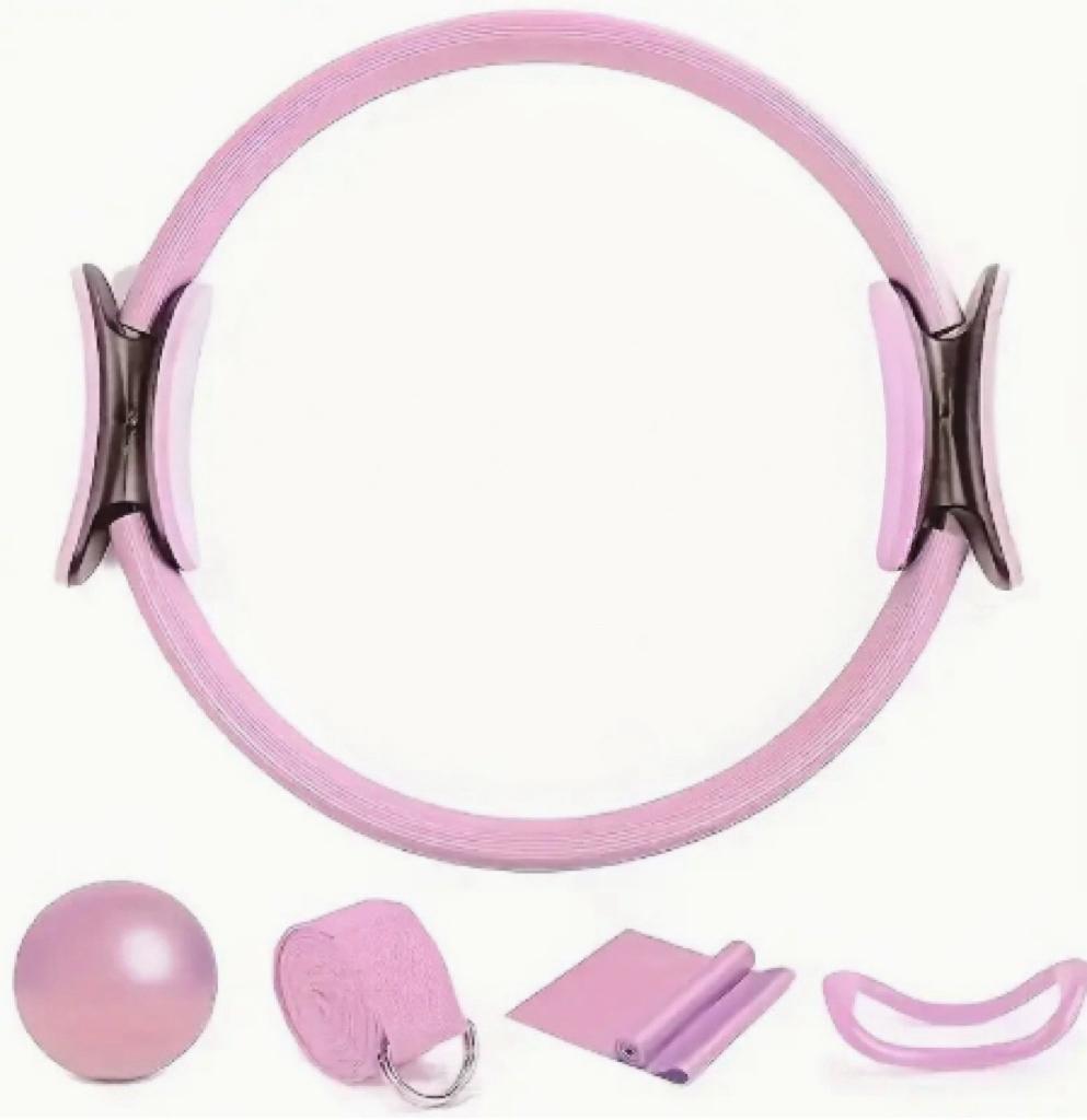 Body Shaping Tools Pilates  Yoga Balls  Yoga Rings Stretching Bands Resistance Bands Yoga Socks Fitness Set of Five Pieces 5-piece set розовый