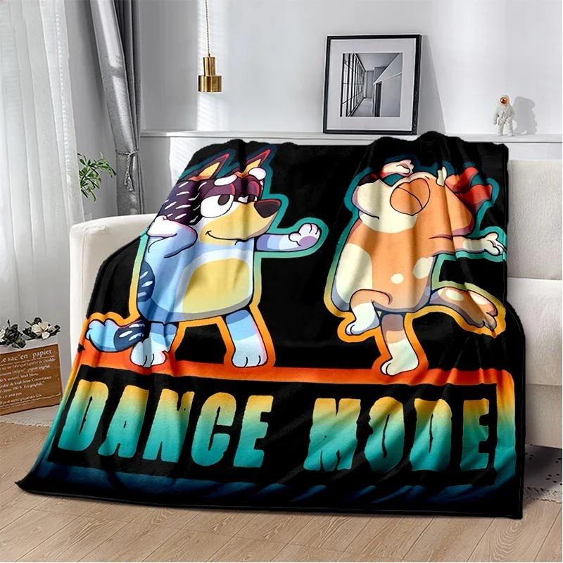 3D Print B-Blueys Family Cartoon Dog Blanket,Soft Throw Blanket for Home Bedroom Bed Sofa Travel Cover Kid Gift