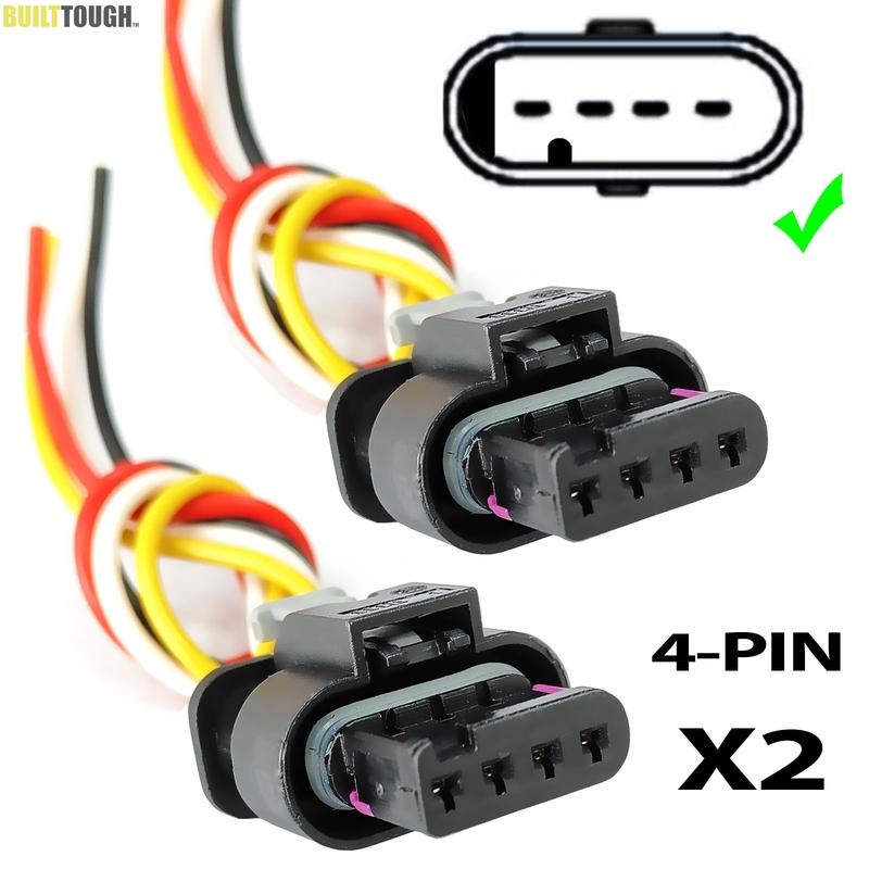 Pair For VW Caddy Golf Jetta Passat Polo Tiguan Map Brake Intake Pressure Sensor 4Pin Connector Plug Harness 4H0973704 4F0973704