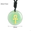30mm Diameter Round Necklace Pendant Ancient Egyptian Ankh Cross Fashion Jewelry Talisman