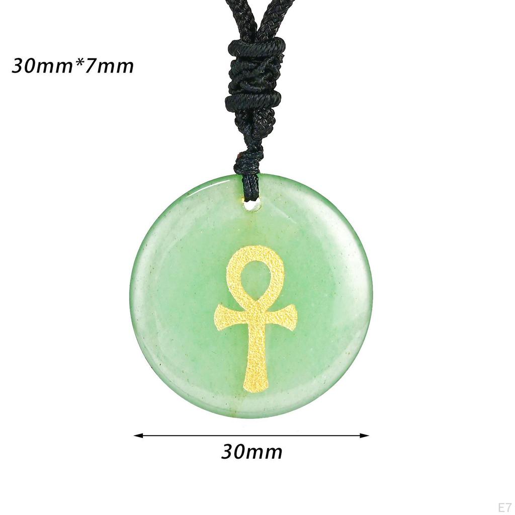 30mm Diameter Round Necklace Pendant Ancient Egyptian Ankh Cross Fashion Jewelry Talisman