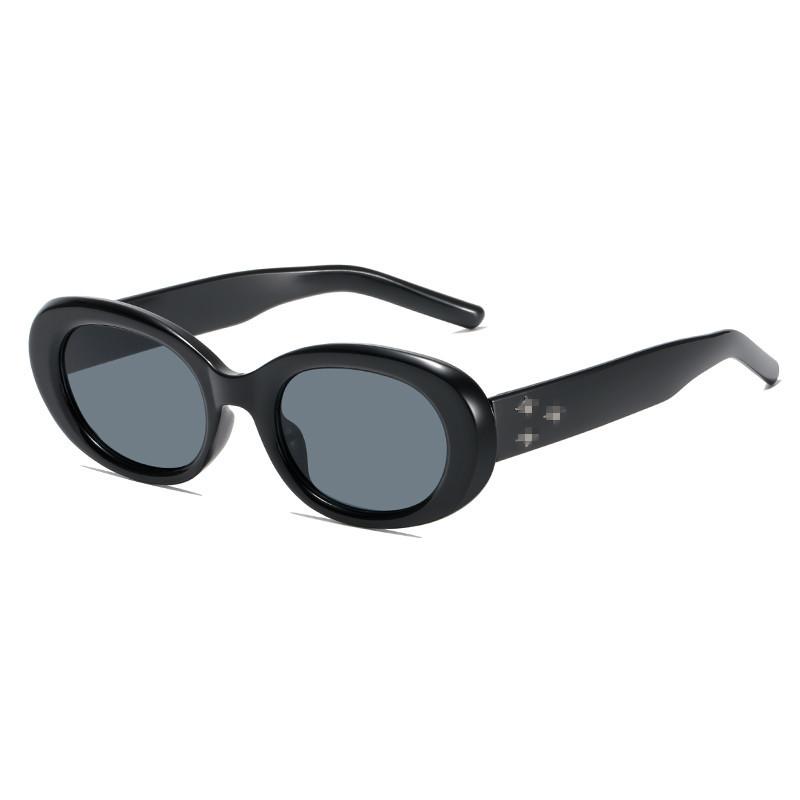 Retro Sunglasses Women'S High-End Trendy Plain Face Uv-Proof Sunglasses Men'S