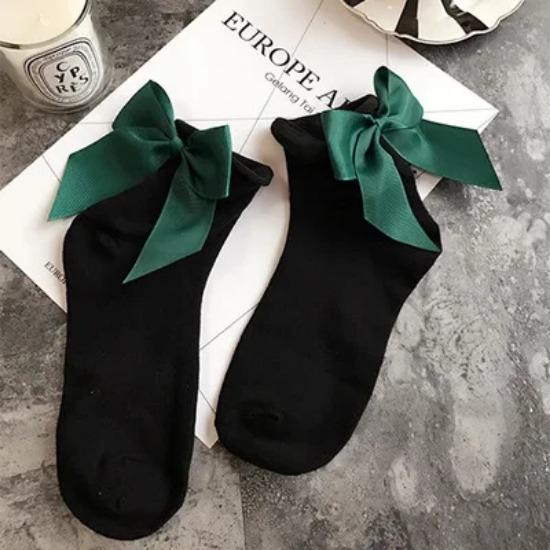 27 Colors Japanese Streetwear Socks Women's Bow Socks Fashion Female Patchwork Candy Color Short Socks Cute Ladies Knot Sokken