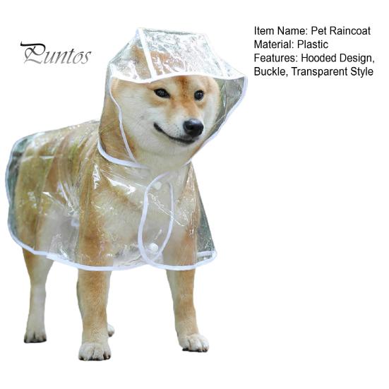 Vêtements de pluie transparents pour animaux de compagnie Imperméable Boutons-pression Capuche Minimaliste Réglable Chien Coupe-vent Doux Équipement de pluie Fourniture