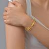 Fashion Stainless Steel Embossed Cross Bracelet Gold Ladies Accessories Jewelry 2475