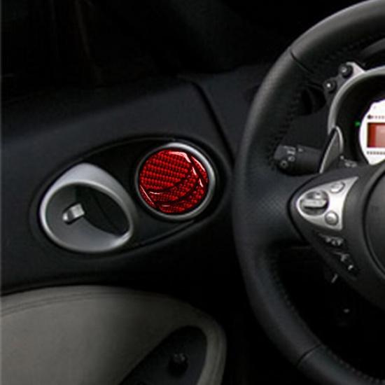 10Pcs Red Carbon Fiber Interior Air Vent Outlet Cover Trim For Nissan 350Z