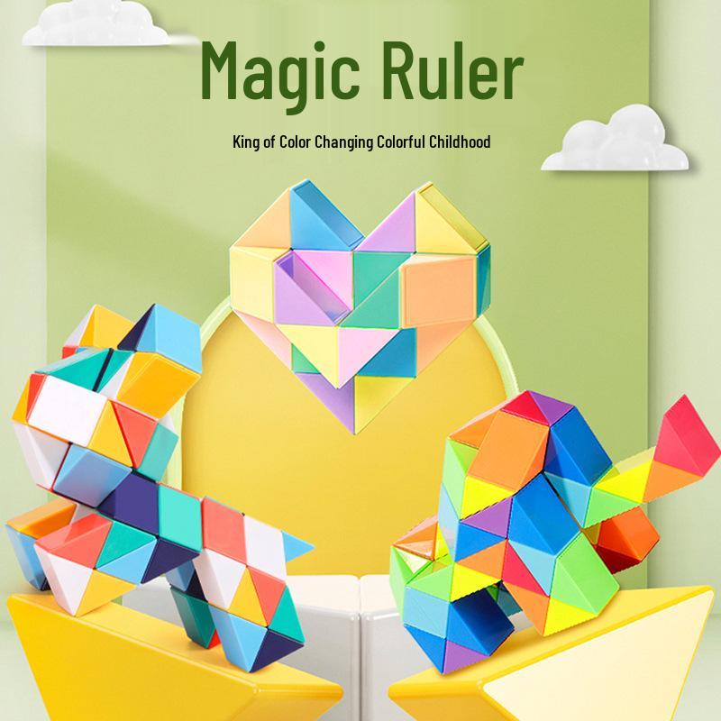 Folding Magic Ruler Set: Colorful Educational Toy for Kids - 24/36/48/60/72 pcs.